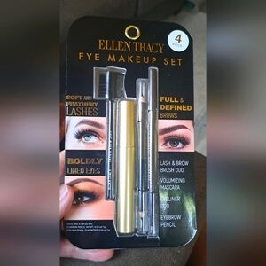 Ellen Tracy Complete Eye Makeup Set 4 Piece Eye Brow And Lashes  Black New